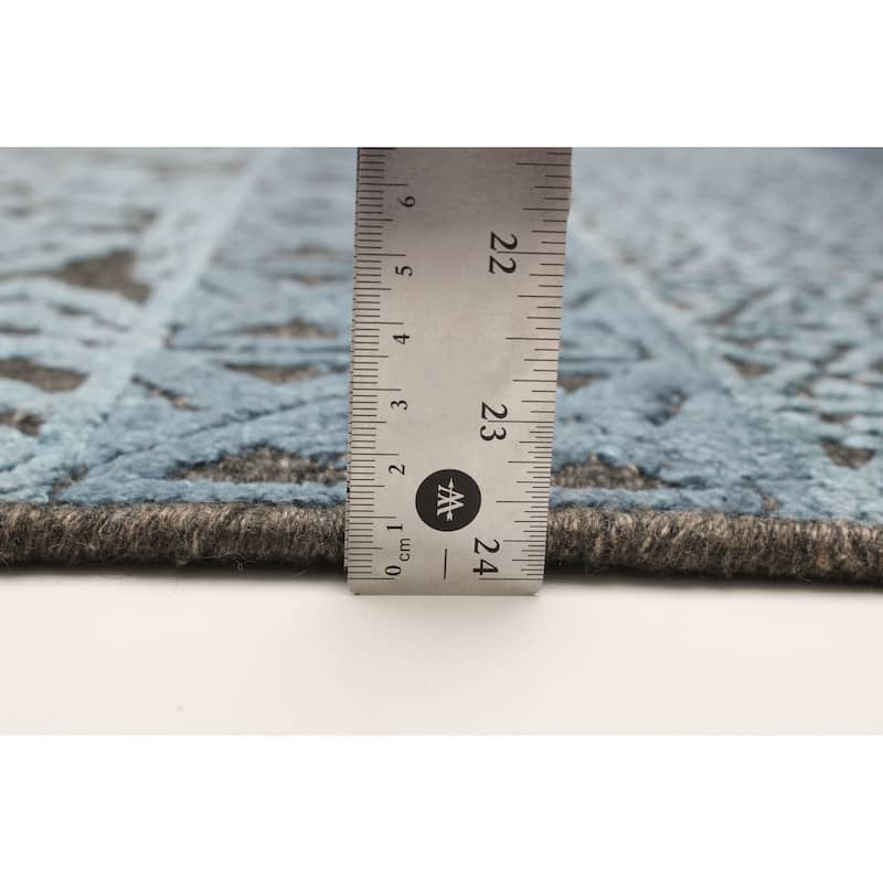 ECARPETGALLERY Hand-knotted Tangier Blue Wool Rug - 5'0 x 8'0