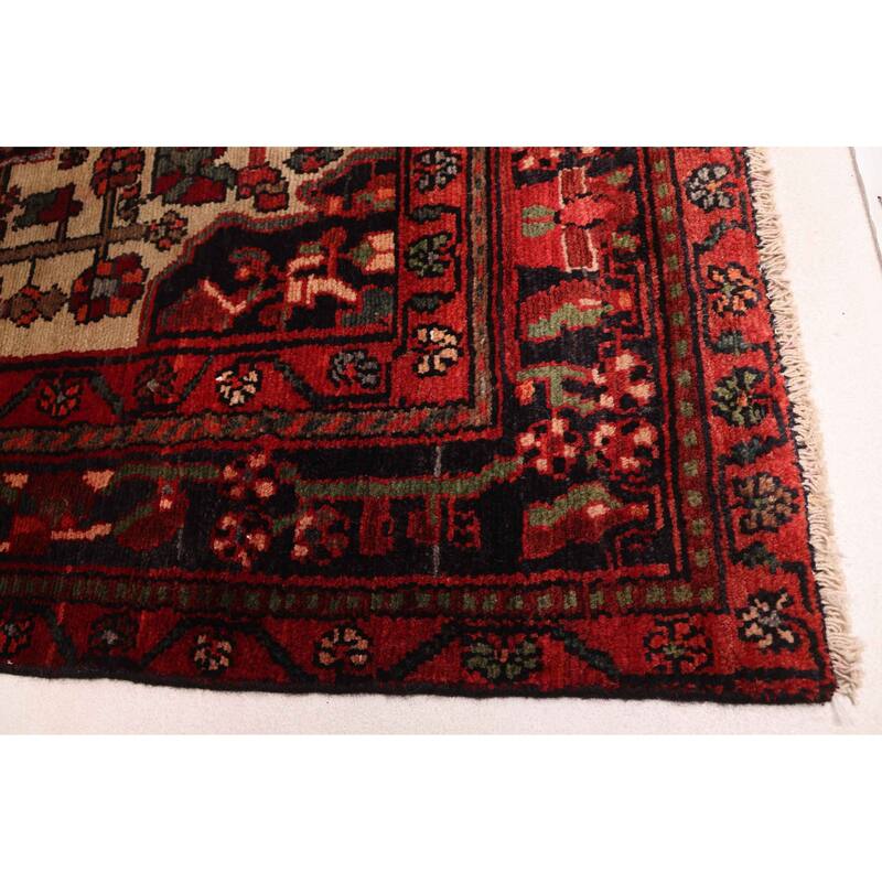 ECARPETGALLERY Hand-knotted Andelz Black, Red Wool Rug - 4'7 x 7'1