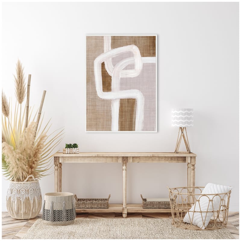 Kate and Laurel Sylvie Rhythmic Lines l Framed Canvas by Nikita Jariwala