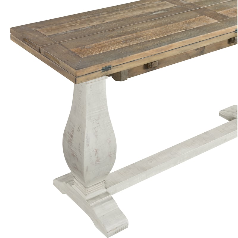 Napa 60" Solid Wood Pedestal Flip-top Sofa Console Table