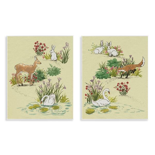 Stupell Spring Animals in Nature Wall Plaque Design By Grace Popp (Set ...