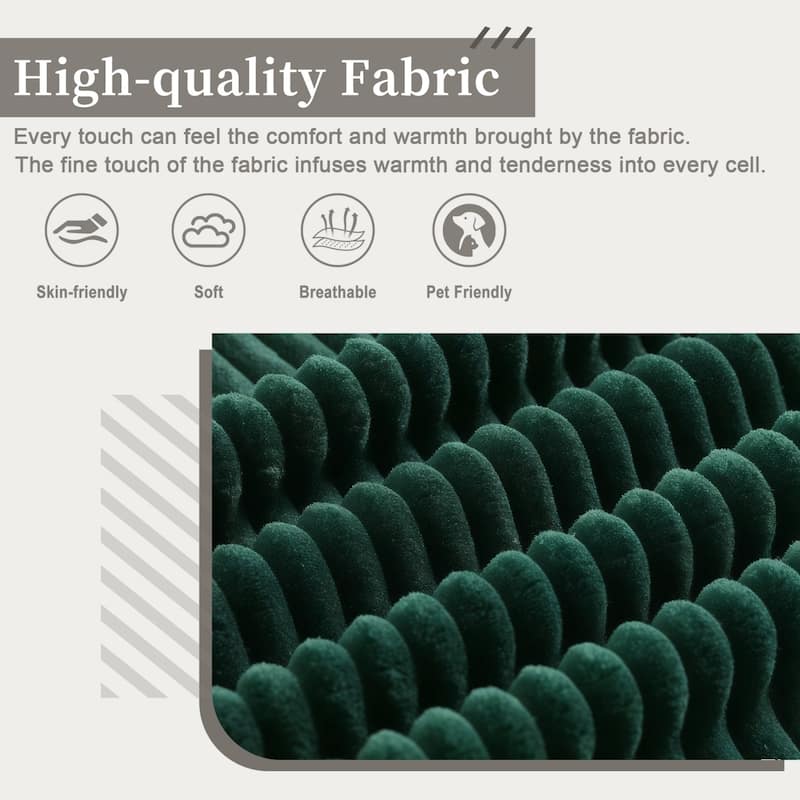 94.49" Corduroy Fabric 3-Seater Sectional Sofa