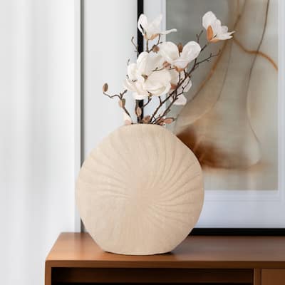 Sagebrook Home Ceramic Coastal Shell Vase