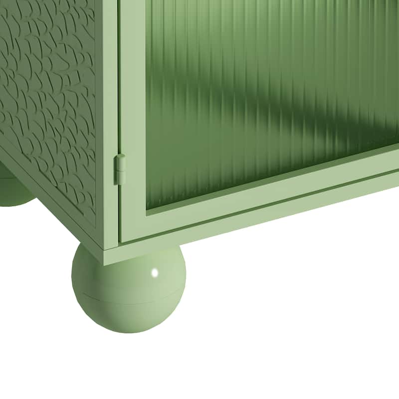 Freestanding Floor Cabinet With Glass Door
