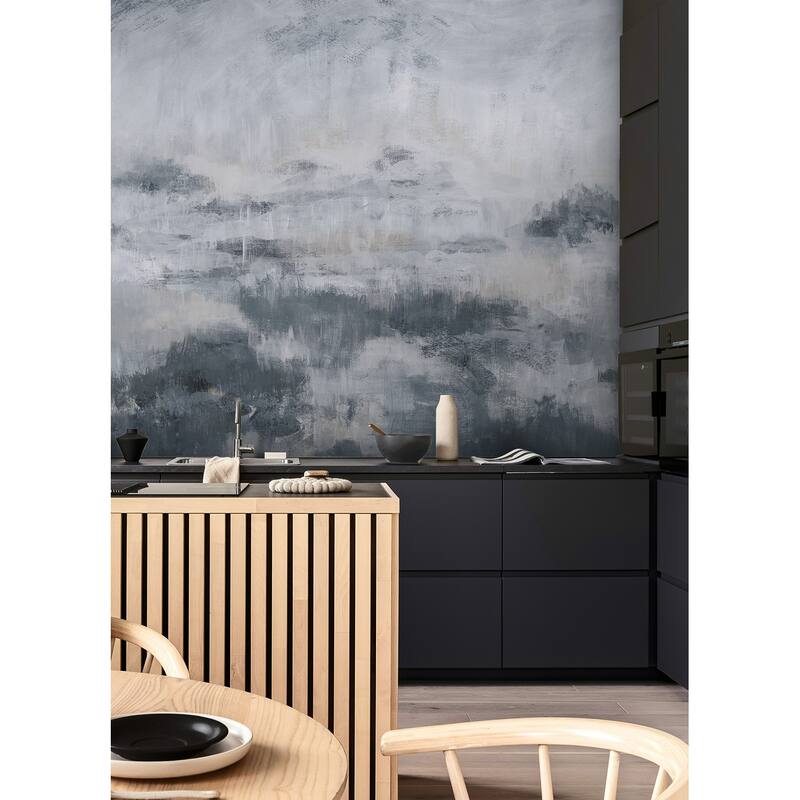 WallPops Scott Living Mirage Grey Self Adhesive Mural - N/A