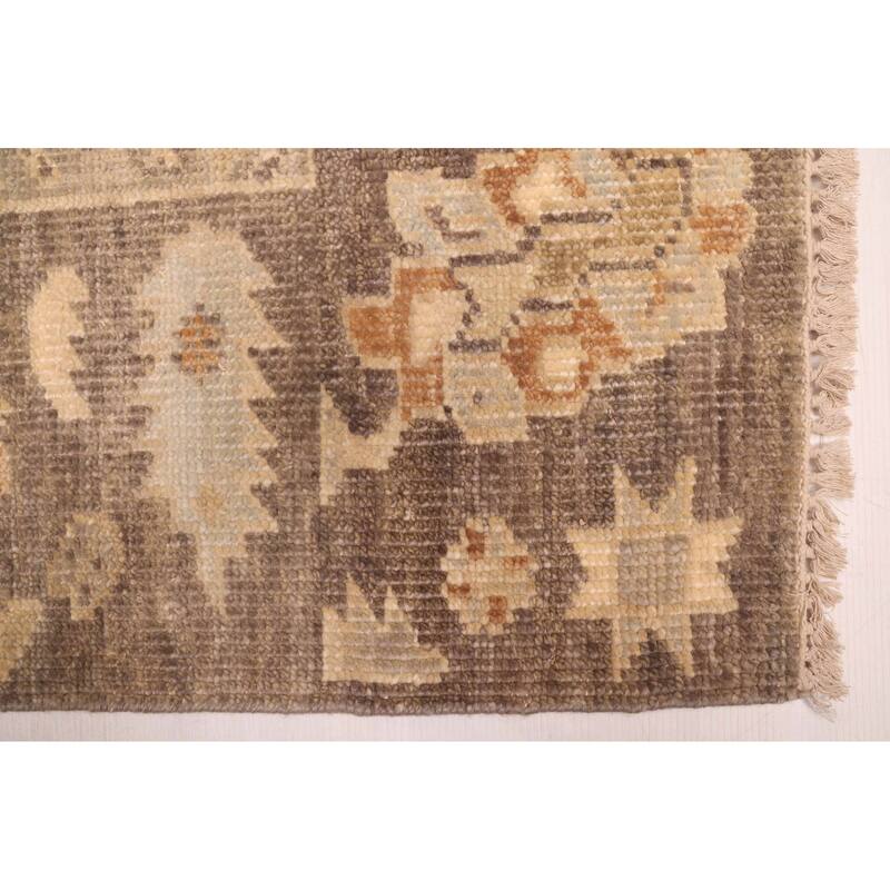 ECARPETGALLERY Hand-knotted Kavya Oushak Dark Grey, Taupe Wool Rug - 9'0 x 11'11