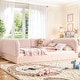 preview thumbnail 11 of 124, Bonwell Upholstered Teddy Fleece Montessori Floor Bed with Half-Enclosed & Curved Guardrails for Kids by GDFStudio