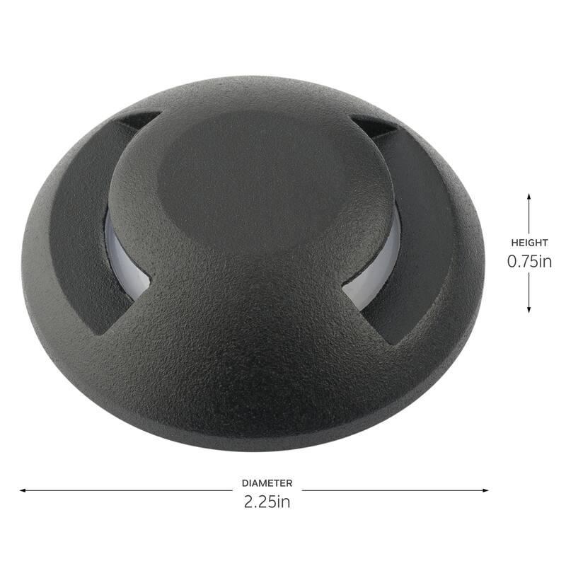 Kichler Lighting LED Mini All-Purpose 2-Way Opening, Landscape Lighting, (.75" x 2.25"), 16144BKB - 0.75