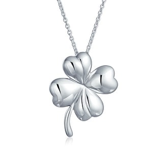 Rhodium-plated 925 Silver Shamrock Clover Pendant with 18 Necklace Jewels Obsession Silver Shamrock