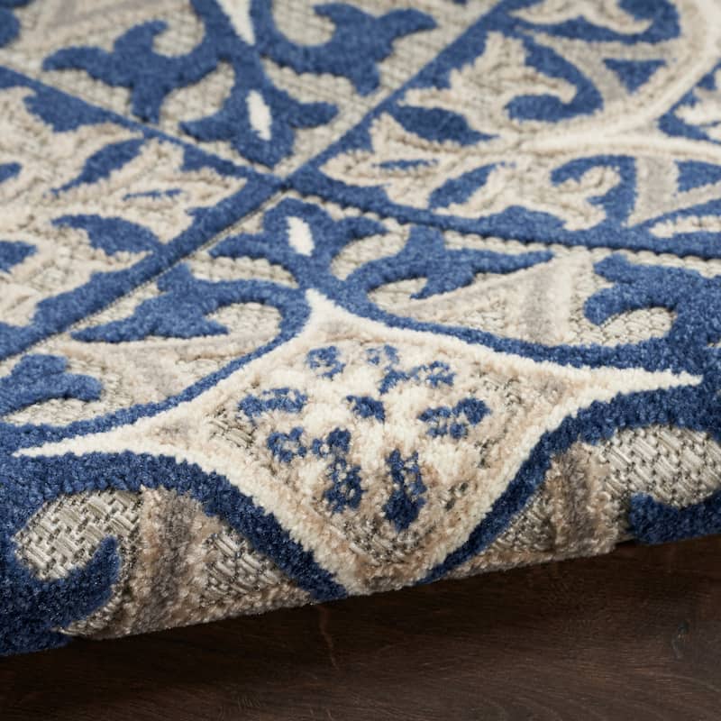 Nourison Aloha Indoor/outdoor Grey Geometric Area Rug