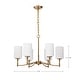 preview thumbnail 16 of 14, Liam 6 Light Chandelier Burnished Brass White Opal Glass - Burnished Brass