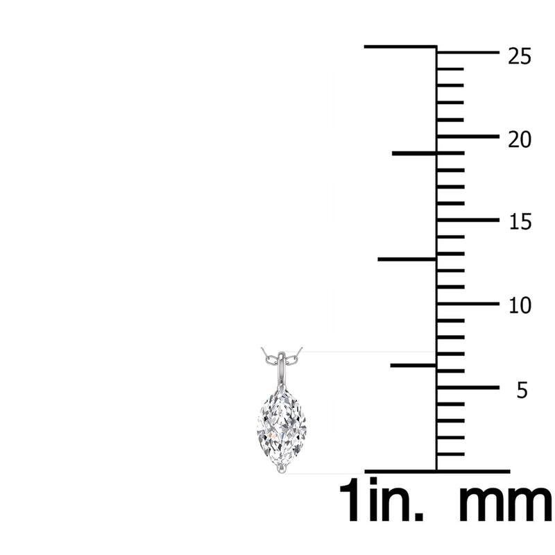 Marquee Lab Grown 1/2 Carat Marquise Solitaire Diamond Pendant in 14K White Gold