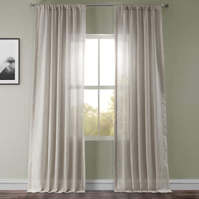 Exclusive Fabrics Tumbleweed Textured Faux Linen Sheer Curtains (1 Panel)