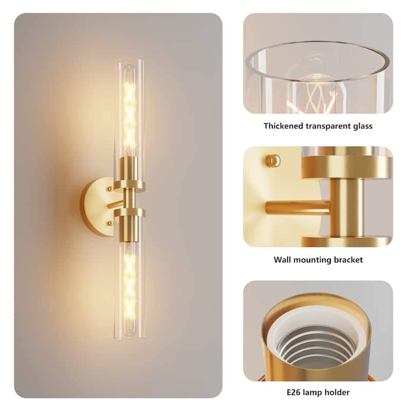 Modern Gold Bathroom Sconces Set of 2