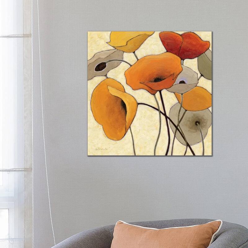 iCanvas "Pumpkin Poppies III" by Shirley Novak Canvas Print - 26x26x1.5