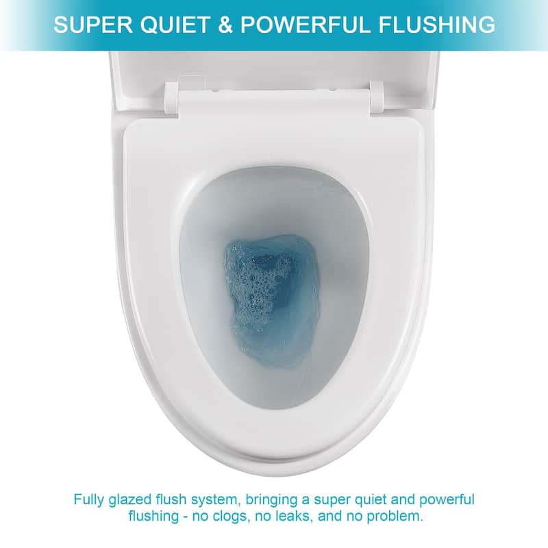 One Piece 1.28 GPF Tornado Flush Single Flushing Toilet - 29" x 26" in.