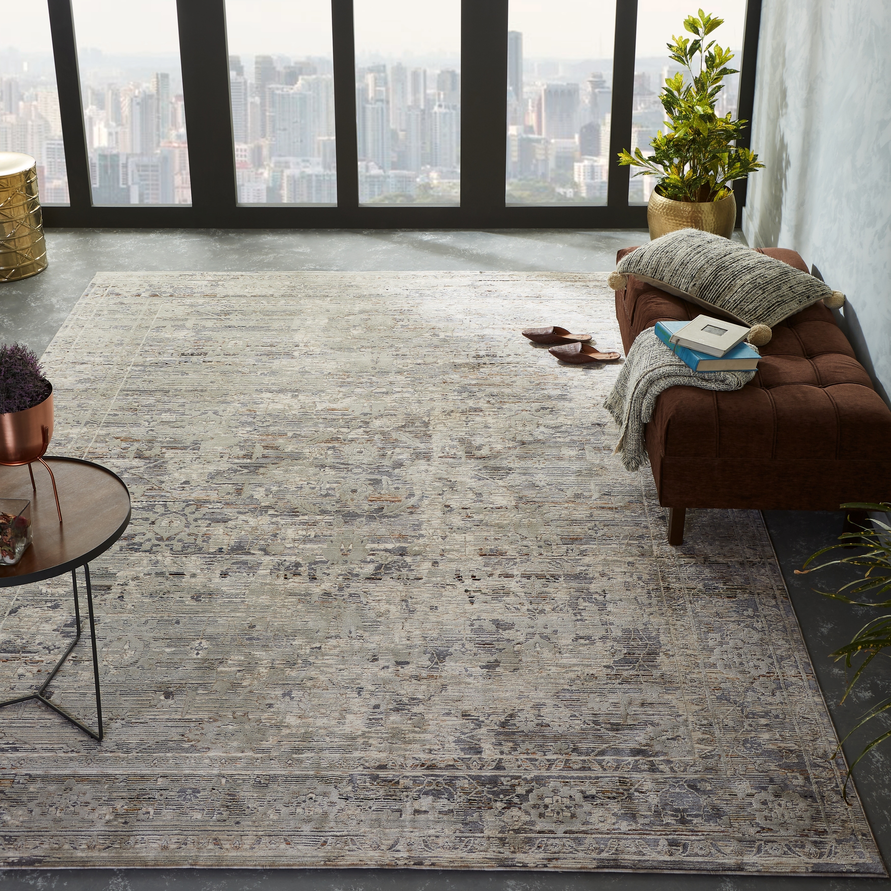 KALATY Vintage Grey Area Rug