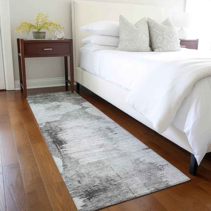 Machine Washable Indoor/ Outdoor Chantille Abstract Cloud Rug - Gray - 2'3" x 7'6"