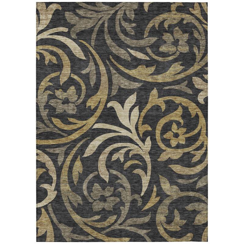 HomeRoots Floral Transitional Rectangle Outdoor Rug