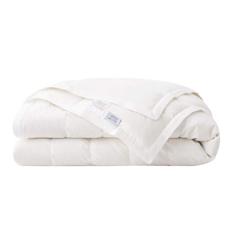 Lightweight Cooling Lyocell White Down Comforter, Tencel Oversized Blanket for Summer - 108 x 90" - Tencel White