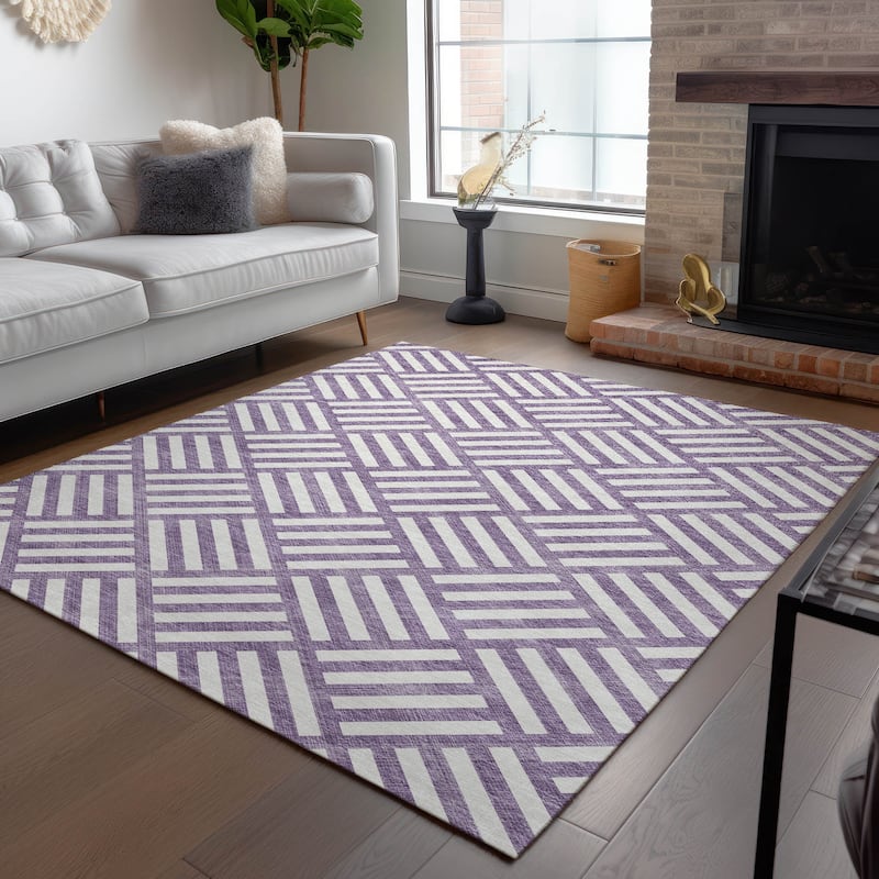 Machine Washable Indoor/ Outdoor Chantille Geo Modern Rug