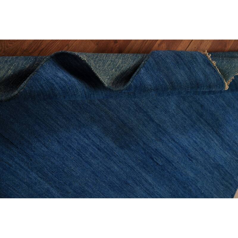 Blue Modern Gabbeh Oriental Rug Hand-Knotted Wool Carpet - 3'11" x 5'9"