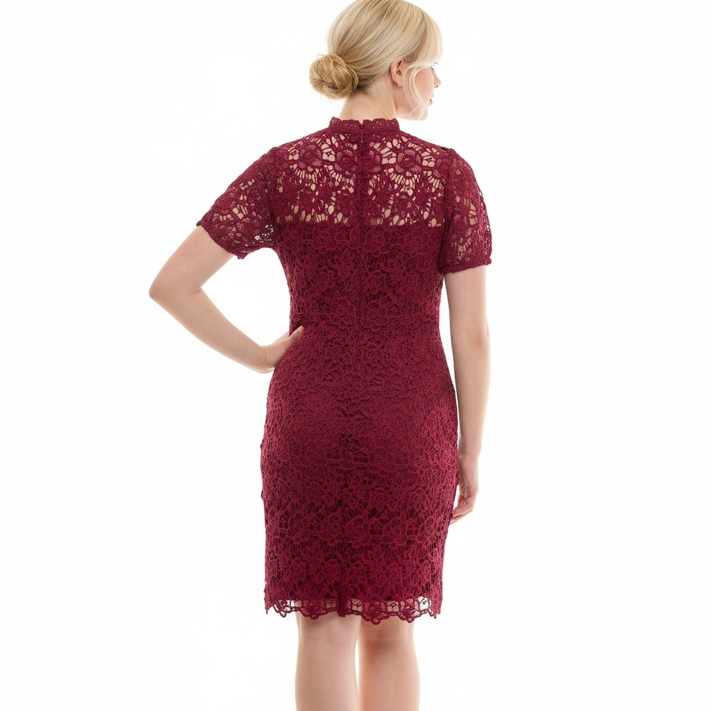 Nanette Lepore Lace Overlay Dress - Garnet - 16
