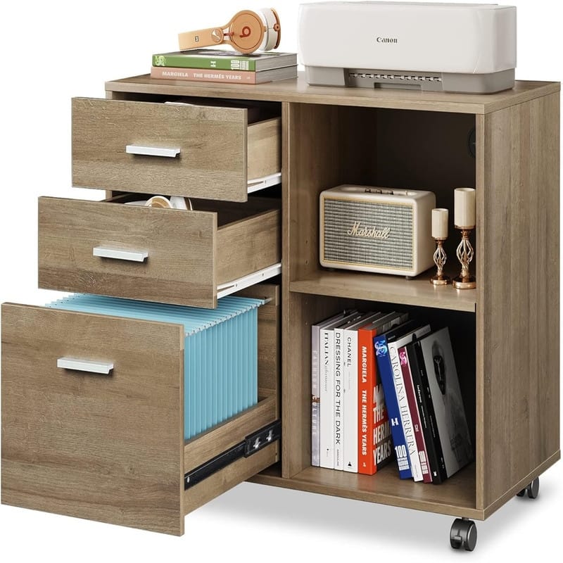 3 Drawer Wood File Cabinet - 15.7"D x 31.3"W x 24.7"H