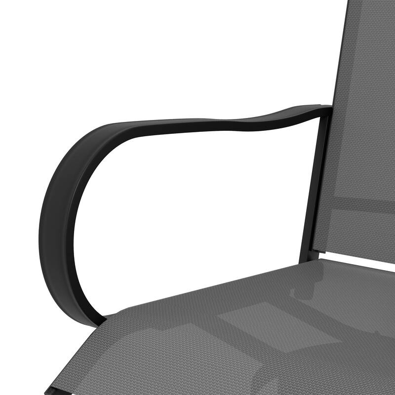 Set Of 2 Outdoor Swivel Bar Stools With Armrests