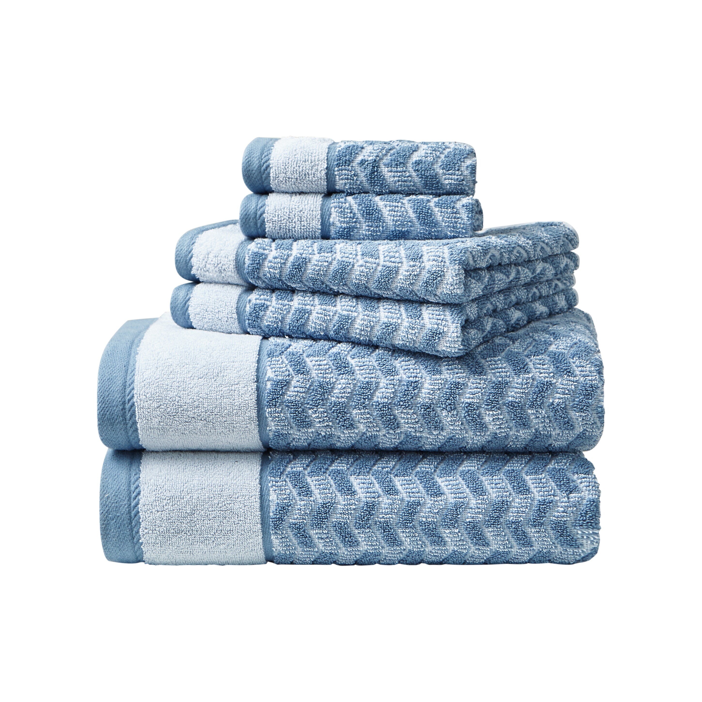 Nautica Zane Chevron Cotton Blue 6 Piece Towel Set 6 Piece On Sale Bed Bath Beyond 33134108