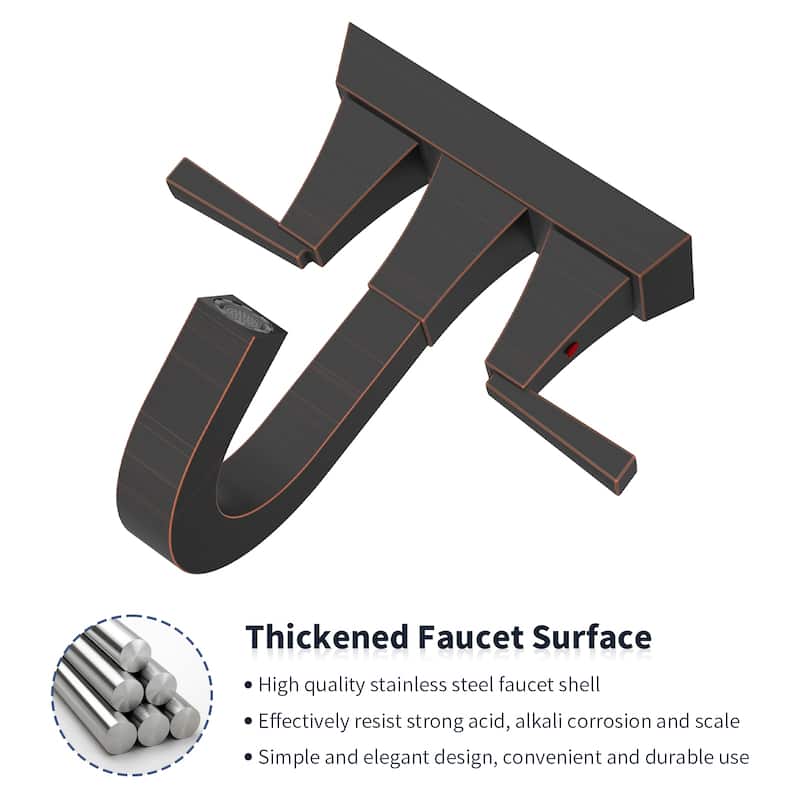 Modern 2 Handle Bathroom Vanity Sink Faucet with Overflow Hole and 2 Supply Lines, Anti Scratch, Anti Corrosion, Anti Rust