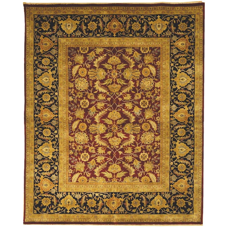 SAFAVIEH Couture Hand-knotted Meschka Sarouk Stephenie Traditional Oriental Wool - 8' x 10' - Red/Navy - Rectangle