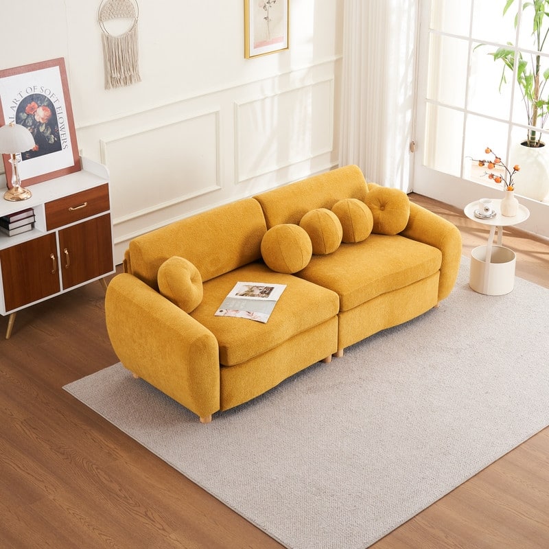 84.60" Chenille/Corduroy Upholstered Sofa