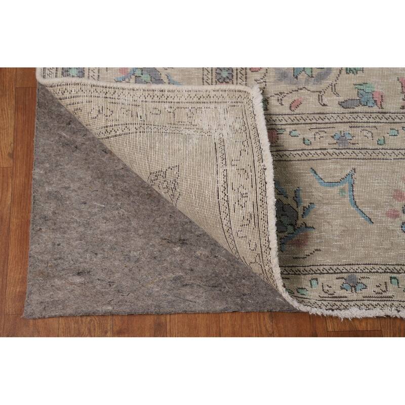 Floral Tabriz Persian Area Rug Traditional Hand-Knotted Wool Carpet - 7'9"x 10'11"