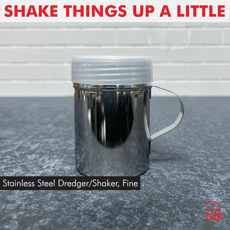 Chef Craft Stainless Steel Fine Dredge Shaker with Small Holes and Lid