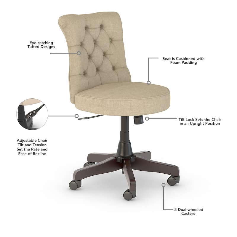 Salinas Mid Back Tufted Office Chair by Bush Furniture