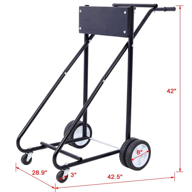 Outboard Boat Motor Stand, Engine Carrier Cart Dolly, 315lbs Capacity - 28.9'' W x 42.5'' D x 42'' H