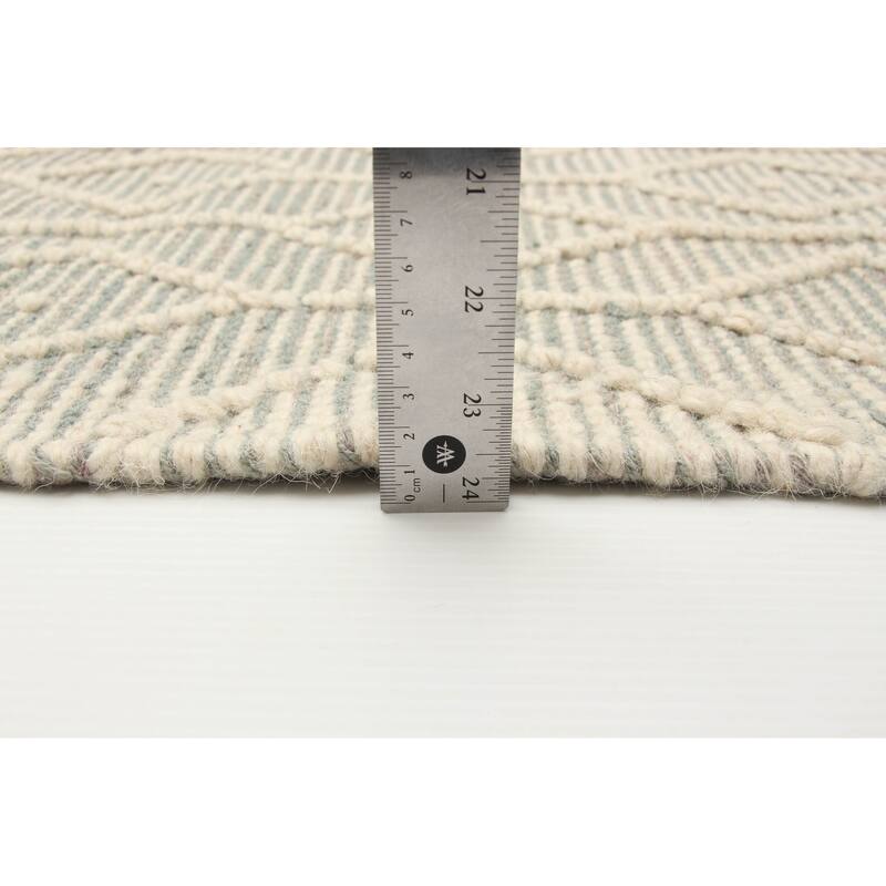 ECARPETGALLERY Braid weave Sienna Cream Wool Rug - 6'0 x 9'3
