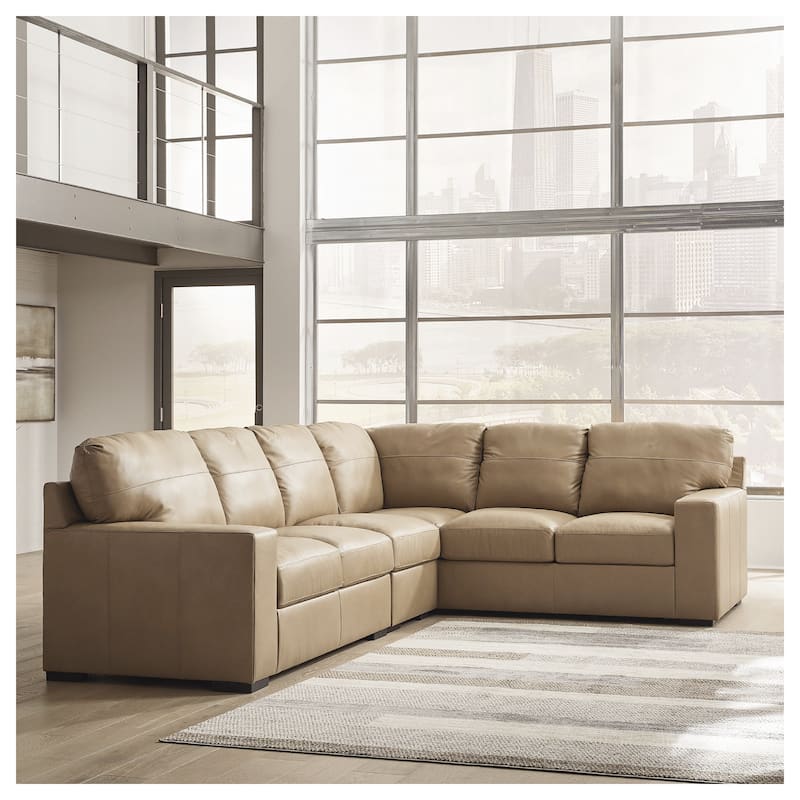 Signature Design by Ashley Bandon Brown 3-Piece Sectional - 127"W x 100"D x 41"H - Right Facing