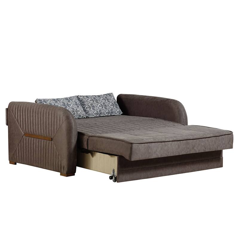 Collection Upholstered Convertible Loveseat With Storage