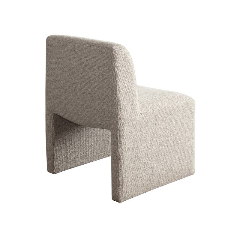 Zena Dining Side Chair, Armless Textured Wheat Brown Polyester Seat