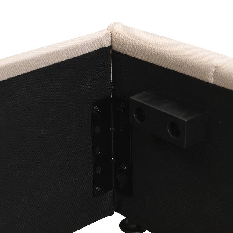 Queen size Upholstered Platform bed with a Hydraulic Storage System