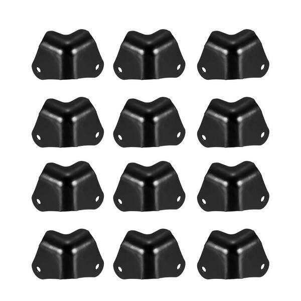 Metal Box Corner Protectors Edge Guard Protector 27 x 27 x 25mm 12pcs Black Bed Bath