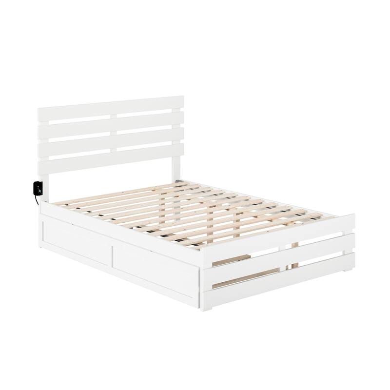 Oxford Bed with Footboard and USB Turbo Charger with Twin Trundle
