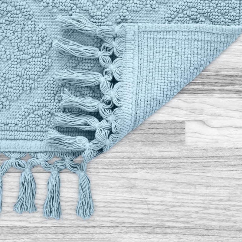 Jean Pierre Ricardo Cotton Fringe 2-Piece Bath Rug Set