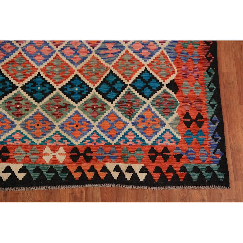 Southwestern Style Kilim Oriental Area Rug Flatweave Wool Carpet - 8'1"x 9'8"