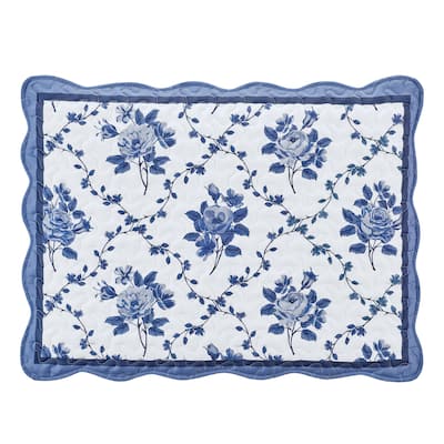 Brielle Rose Bouquet Trellis Rose Design Scalloped Edge Pillow Sham