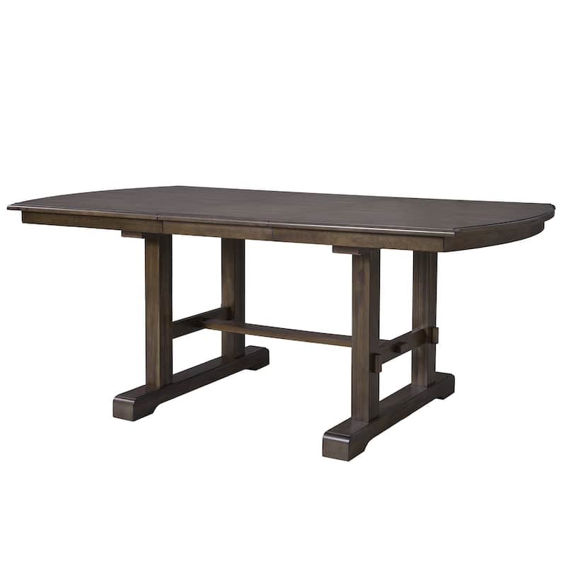 60" to 78" Wooden Extendable Dining Table, Kitchen Table with Removable Leaf, Ergonomic H-Leg Design