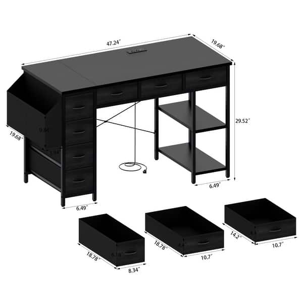 Computer Desk With Power Outlet Office desk
