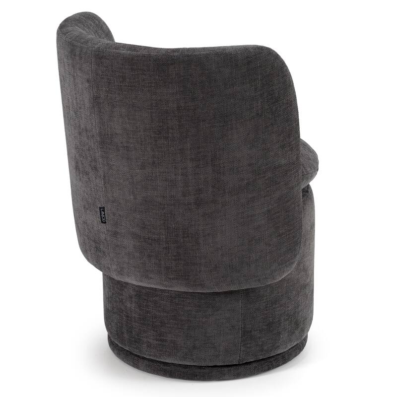 Divani Casa Norris Modern Dark Grey Fabric Swivel Dining Chair